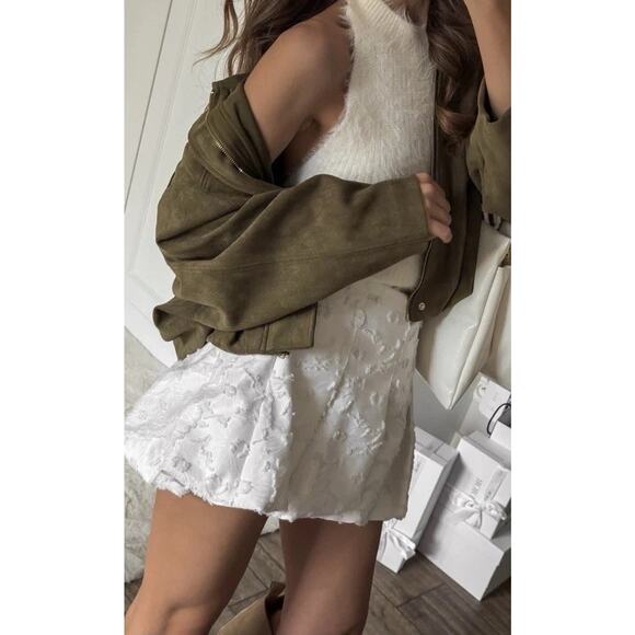 ZARA Bubble hem mini skirt White Size small NEW - Picture 1 of 14